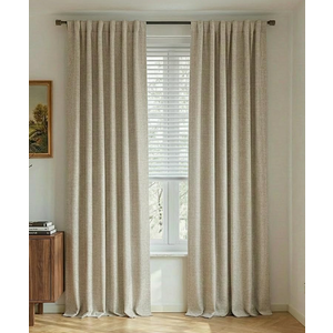 NICETOWN 100% Blackout Beige Linen Curtains 90" Length with Thermal Insulated Liners for Bedroom, Farmhouse Style Room Cooling Window Treatments for Apartment/Condo Dining Room (2 Panels, 52" W)