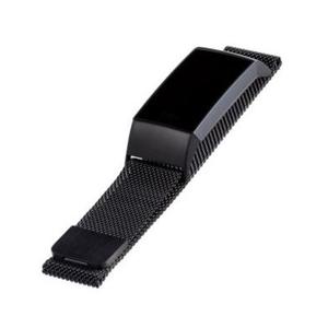WITHit Black Stainless Steel Mesh Band designed for Fitbit Charge 3 & 4