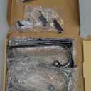 Rustic Floating Shelf Bracket 8 Inch, Cast Iron Shelf Brackets for Wall Shelving, Heavy Duty Shelf Bracket Supports, Decorative Shelves Brackets with Hooks, 4 Pack