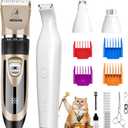 Cat Clippers for Matted Hair - Cordless & Quiet Pet Clippers for Cats with Long Hair, Low Noise Cat Shaver & Nail Grinder Kit for Grooming Small Dogs (Gold)