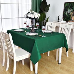 Green Rectangle Tablecloth Waterproof Stain Resistant Wrinkle Free Square Table Cloth 210GSM Polyester Wipeable Table Cover for Party, Banquet, Indoor & Outdoor - Rectangular, 54 x 54 inch