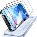 Unbreak Top 9H+ Glass for iPhone 12 pro max Screen Protector 12FT Military Armor Shatterproof + Longest Durable, 1:1 Full-Coverage Tempered Glass, Auto-Align Fit Bubble-free, 2-Pack (HD clear)