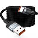 20 FT USB C Cable Long, 18W Fast Charging USB A 2.0 to USB-C Charge Cord 20 Foot 480Mbps Data Transfer Type C Black Braided for PS5, Xbox, iPhone 17/16/15, Galaxy S25/24/23 Andriod Phone etc.