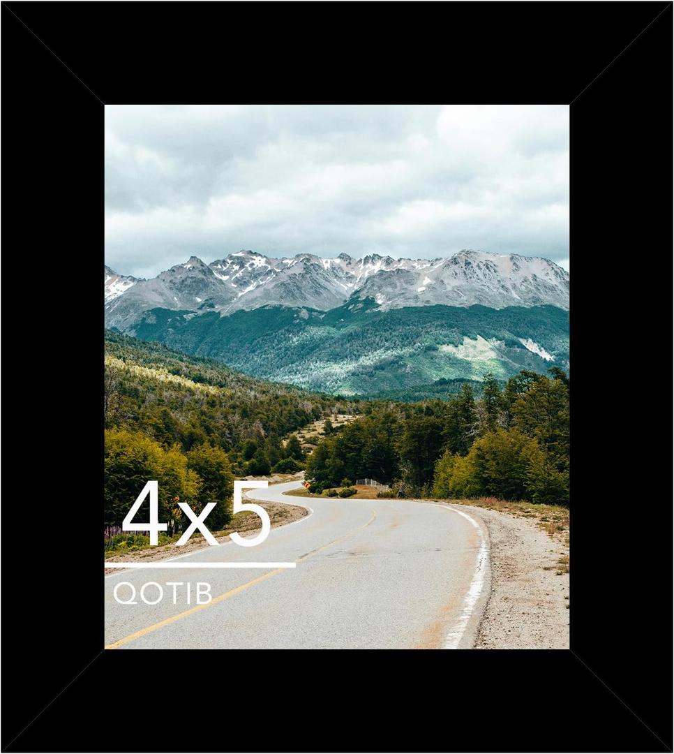 4x5 Picture Frame Black for Wall Hanging or Tabletop, Wood 4 x 5 Frame Photo Frame for Wall Horizontally or Vertically, Black, 1 Pack