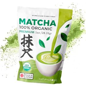 NaturaleBio Premium Matcha Powder, 1oz - Harvested in Japan - USDA Organic Matcha Green Tea Powder - Vegan & Vegetarian Friendly 3 Pack