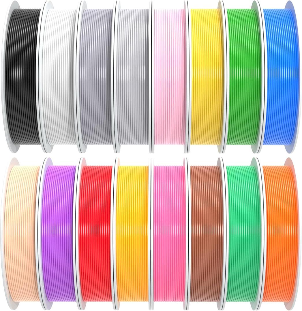 PINBALL PETG 3D Printer Filament 1.75mm High Precision Durable Strong Filament Mith Better Flow Dimensional Accuracy +/- 0.02mm Suitable for Most FDM 3D Printers 4 Kilograms Sixteen Colors