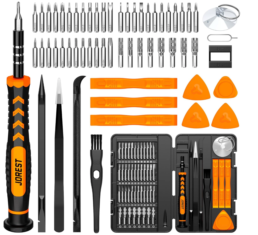 JOREST 59Pcs Small Precision Screwdriver Set with Torx T5, T6, T8, Mini Repair Tool Kit for Macbook, Computer, Laptop, iPhone, PS4 PS5, Xbox, Switch, Eyeglasses, Watch, PC, Ring Doorbell, Electronic