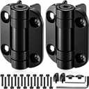 Pelopy 2 Pack Self Closing Gate Hinges 3.5 inch Self-Aligning Heavy Duty Spring Hinges Adjustable Tension Pool Safety for Any Square Post, Aluminum Gates Swing Close 90bs Black