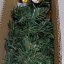 JOIEDOMI 24"/2FT Small Tabletop Christmas Tree with Lights with Star Treetop and Hanging Ornaments, Pre-lit Artificial Christmas Green LED Mini Tabletop Tree for Xmas Decorations Indoor Outdoor