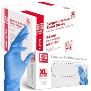 Jointown Basic Nitrile Exam Gloves, Medical Blue Gloves Disposable Latex Free Powder-Free For Exam, Food Prep, Cleaning, X-Large Case Of 1000, XL, NGPF7004 (Blue, XL)