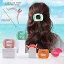 2 x 6Pcs Flat Hair Clips for Women,Volume Flat Top Rainbow Colorful Clip for Thick or Thin Hair,Picura Large Hair Claw Clips Strong Hold No Slip Hair Barrettes (Bight Colorful Style)