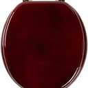 Toilet Seat, Solid Wood, Rubber Wood, High Gloss Finish, Mahogany Red, PIKLiDS (Round)