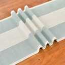 Wracra Linen Table Runner, Farmhouse Macrame Table Runners 48 Inches Long for Dining Table Decor, Wedding, Party and Dresser Decor (Aqua Blue,48")
