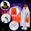 Halloween Decorations Light Up Ghost - 40 Inch Trick or Treat Jack O Lantern Candy Pocket Porch Outdoor Decoration, Halloween Decor for Yard Lawn Home Outdoor Decors