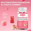 Magnesium Glycinate Gummies - Sugar Free, Magnesium Complex Potassium Supplement with Potassium, VitaminD, B6 for Calm, Sleep & Stress Relief for Adults - 60 Peach Gummies