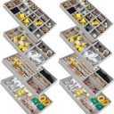 SPAKOWN Jewelry Drawer Organizer Inserts Set of 8, Small Stackable Jewelry Tray with Removable Dividers for Earrings Necklaces Rings Bracelets (Grey)