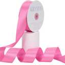 Double Faced Hot Pink Satin Ribbon, 1-1/2 Inch X 50 Yards Polyester Ribbon for Gift Package Wrapping, Crafts, Bow Making, Sewing, Flower Bouquet, Wedding Party Decor