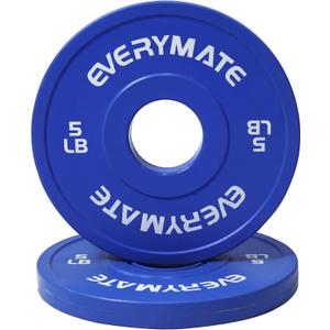 EVERYMATE Change Weight Plates 5LB Fractional Plate Olympic Bumper Plates for Cross Training and Olympic Weightlifting, 5LB Set Weights Plates Set