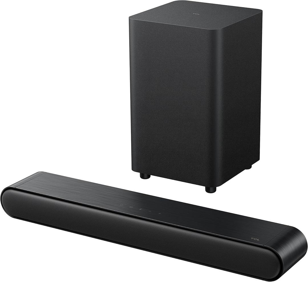 TCL 2.1ch Sound Bar with Wireless Subwoofer (S4210, 2023 Model), Dolby Audio, DTS Virtual:X, Bluetooth, Voice Assistant Input, Wall Mount and HDMI Cable Included