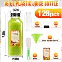 128 Pack 16 oz Reusable Plastic Juice Bottles,Clear Juice Bottles with Caps