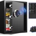 Grimtron Smart Biometric Safe Fingerprint Lock Box with Silent Mode, Backlit Keypad and LED Light, Small Caja Fuerte (16.54"H x 12.99"D x 13.78"W)