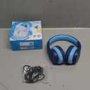 iClever BTH12 Kids Bluetooth Headphones,Colorful LED Lights Kids Headphones Wireless,74/85dBA Safe Volume,85H Playtime,Fast Charging,Bluetooth 5.2,Over Ear,Built-in Mic for iPad/Tablet/Airplane,Blue