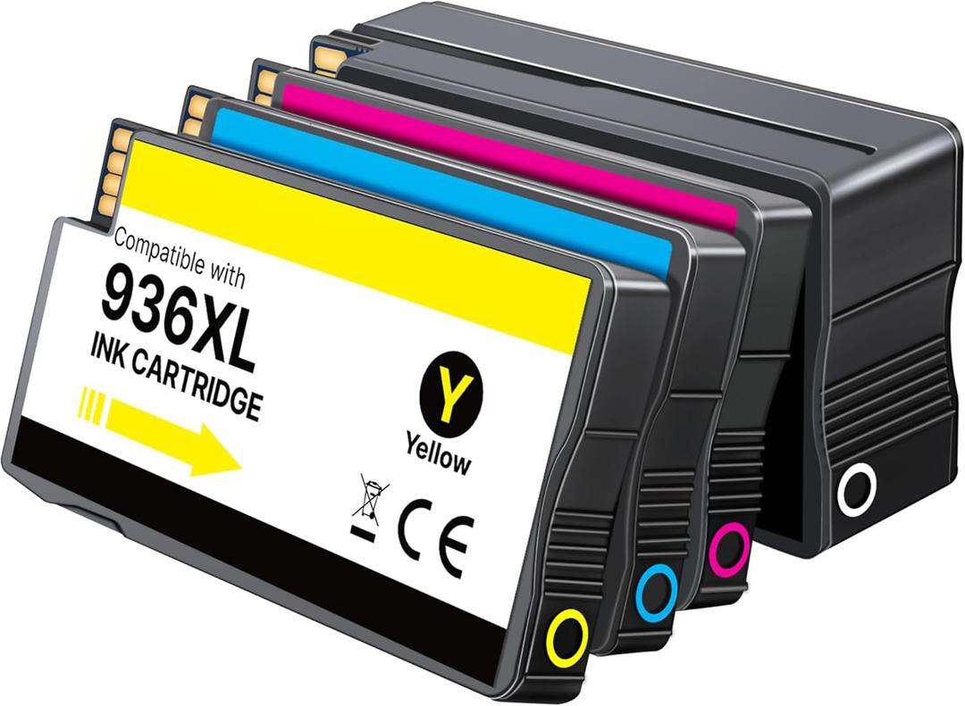 936e High Yield 936 Ink Cartridges for HP Printers HP936 936XL Replacement for HP 936 Ink Cartridges Combo Pack Work for HP Officejet Pro 9125e 9120e 9135e 9730e 9130e 9720e 9122e Printers, 4 Pack
