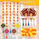 5 Pcs Diwali Marigold Garland Decoration Artificial Marigold Flowers Bulk Faux Flower Garland Hanging Kite Indian Decor for Diwali Wedding Christmas Anniversary Celebration Birthday