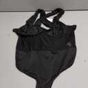 OYOANGLE Women's Plus Size Criss Cross Halter Bodysuit Cut Out Corset Sheer Backless Going Out Club Top Jumpsuit (X-Large Plus, Black)