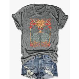 Women Boho Wildflowers Cottagecore Shirt Vintage Butterfly Floral Botanical Graphic Tees Garden Lover Tops,  2XL