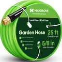25 ft Garden Hose, 5/8 in ID, Heavy-Duty, Leakproof, Kink-Resistant Water Hose with Swivel Brass Fittings, 600 PSI Burst Rating, Ideal for Car Wash & Lawn Watering