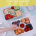Large Snackle Box Container with Dip Container, 5 Compartments Snack Container with Lid and Handle, Veggie Fruit Divided Serving Tray for Party, Picnic, Dishwasher Safe, BPA-Free