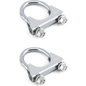 QWORK U-Bolt Muffler Tip Exhaust Hook, 1-1/2" OD 2Pcs Stainless Steel Universal Silencer Exhaust Clip