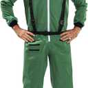 EraSpooky Astronaut Costume Men Halloween Spaceman Suit Adults Pilot (Small, Green)