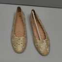 FRACORA Women's Ballet Flats Black PU Leather Dress Shoes Comfortable Round Toe Slip on Flats with Breathable Eyelets (8.5, Apricot)