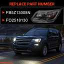 LH Chrome Bezel LED Headlight Assembly W/o LED Control Module Compatible with 2016-2019 Ford Explorer Sport/Limited/XLT/Platinum (Halogen Model), Headlamp W/LED DRL Replace FO2518130