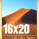 LaVie Home 16x20 Picture Frame for Wall Display, 16x20 Gold Picture Frame with HD Plexiglas, 16 x 20 Poster Frame 1 Pack, Display Frame for Vertical or Horizontal, Classic Collection