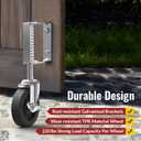 Gate Wheels with Side Brake, Spring Loaded Gate Casters for Farm Yard and More Max Load Capacity 220lbs