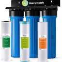 iSpring WGB32B-KS Whole House Water Filter System, 3-Stage Filtration, Reduces Heavy Metals, Hydrogen Sulfide, Chlorine, Chloramine, Sediments