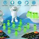 CroBlissful Mini Alien Figures Glow in The Dark Small Little Tiny Aliens Figurine to Hide and Seek for Space Party Favor Prank Rubber Toys Bulk Gifts Goodie Bag Fillers Cake Topper (Fun, 60 Pcs)