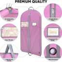 BALEINE 5PK Heavy Duty Garment Bag with Shoe Storage Travel Bag for Dresses, Suit, Coats Travel Essential (60", Pink)