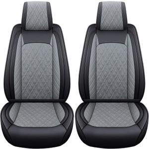 YIERTAI Car Seat Covers for Dodge Ram Fit 2009-2026 1500 2010-2026 2500 3500 Classic Bighorn Longhorn Laramie Tradesman Truck Gray Front
