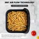 Nuwave Brio Plus 6-in-1 Air Fryer, 7-Qt Large Capacity, 50F400F Precise Temp Control, Non-Toxic PFAS-Free Nonstick, Air Fry, Bake, Roast, Toast, Dehydrate, Reheat, 100 Presets, Dishwasher Safe