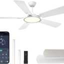 OJX Ceiling Fans with Lights, 52 inch Ceiling fan with Light and Remote/APP Control, 3CCT, Quiet DC Reversible, Dimmable, Modern Black Ceiling Fa for Bedroom, Living Room, Kitchen, Indoor/Outdoor Use