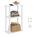 TUTOTAK Small Side Table, Narrow End Table, Bedside Table, Couch Side Table with Wheels for Living Room or Bedroom, White TB01BW061