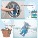 16" Soft Blue Elephant Stuffed Animals for Boys and Girls,Cuddly Knitted Dressed Stuffed Elephant Plush Toys for Newborn Babies and Kids,Great Gifts on Birthday,Christmas,Machine Washable