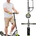 Adult Scooter - Folding, Adjustable Height, Big Wheels, Lightweight All-Aluminum Frame | Suitable for Teens 12+ | 265lbs Weight Limit (230grey)