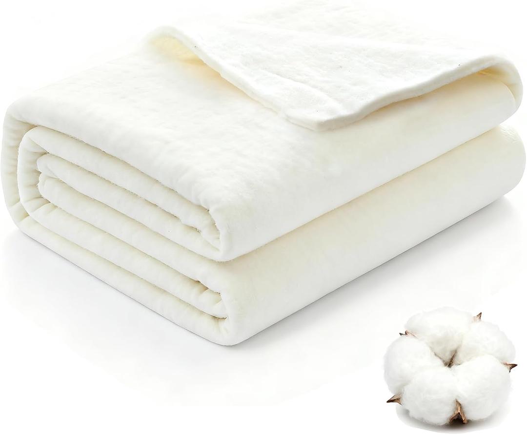 Natural Cotton Batting for Quilting Sewing Crafting & DIY Projects (200g/m Low-Loft, 40"x40"), Batting for Quilts, Blankets, Potholders & Home Decor