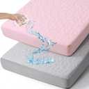 Waterproof Crib Mattress Protector: 2-Pack Quilted Toddler Mattress Pad Sheets - Soft Fitted Covers for Standard Baby Crib