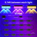 16 Pack 100ft Outdoor Deck Lights, Fence Lights APP/Remote Control | RGBICfence lights,16 Million Monochrome Modes,IP67 Waterproof, Color Changing Fence Lights for Fence